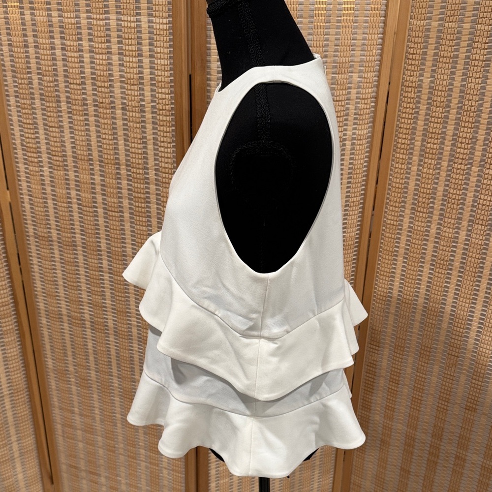 MSGM White Layered Ruffle Top - Picture 6 of 8